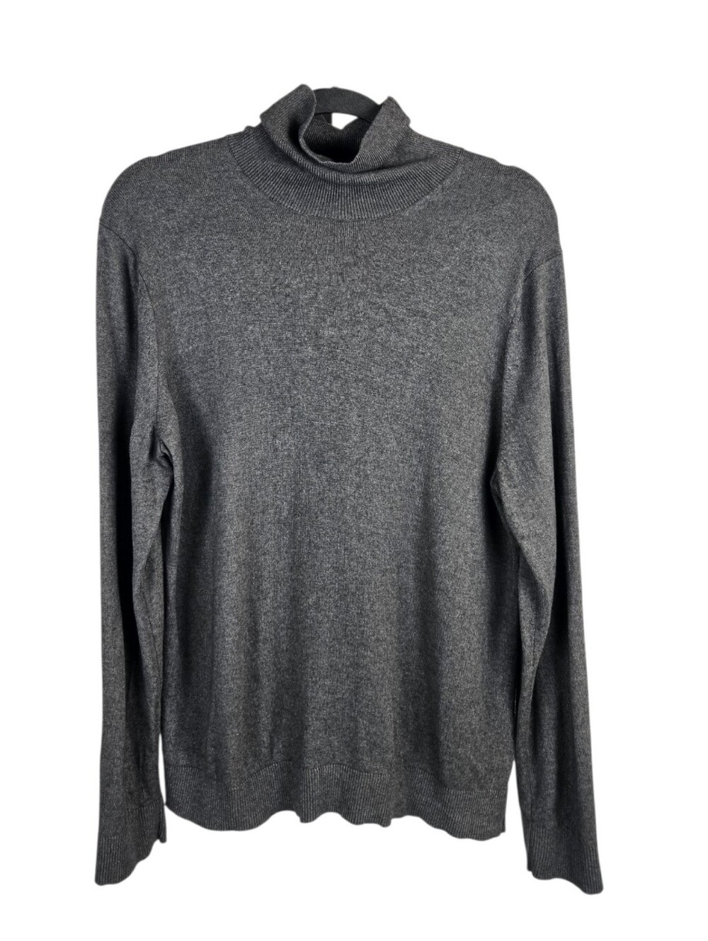 Banana Republic Silk Cashmere Turtleneck Sweater Lightweight Charcoal Grey Large